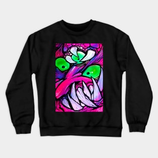 3 eyed graffiti demon Crewneck Sweatshirt